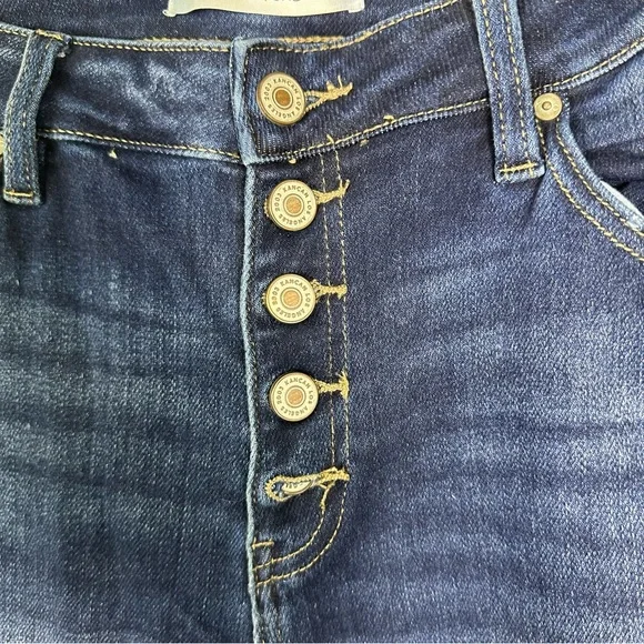 KANCAN Jaden Mid Rise Flare Distressed Stretch Denim Jeans - Picture 5 of 9